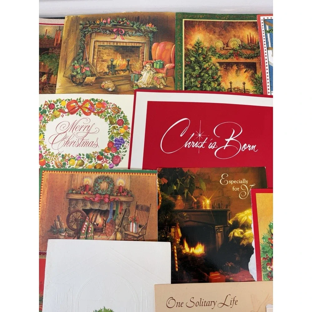 Vintage Christmas Cards Fronts ONLY Traditional Scrapbooking Decoupage Lot 50+